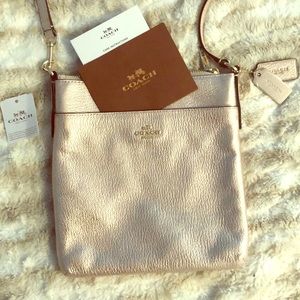 Platinum Coloured Coach Courier Purse
